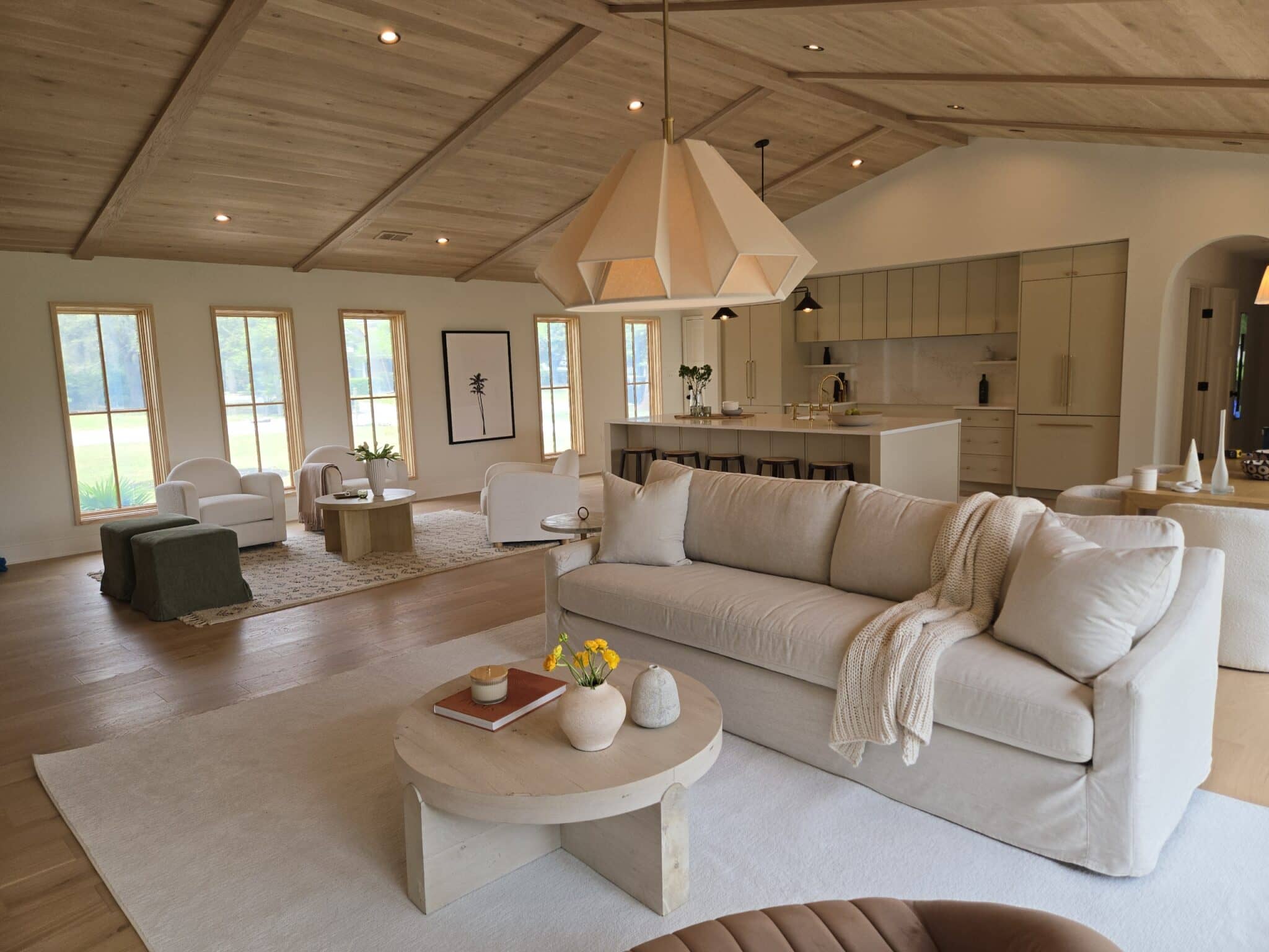 Modern living room with new lighting