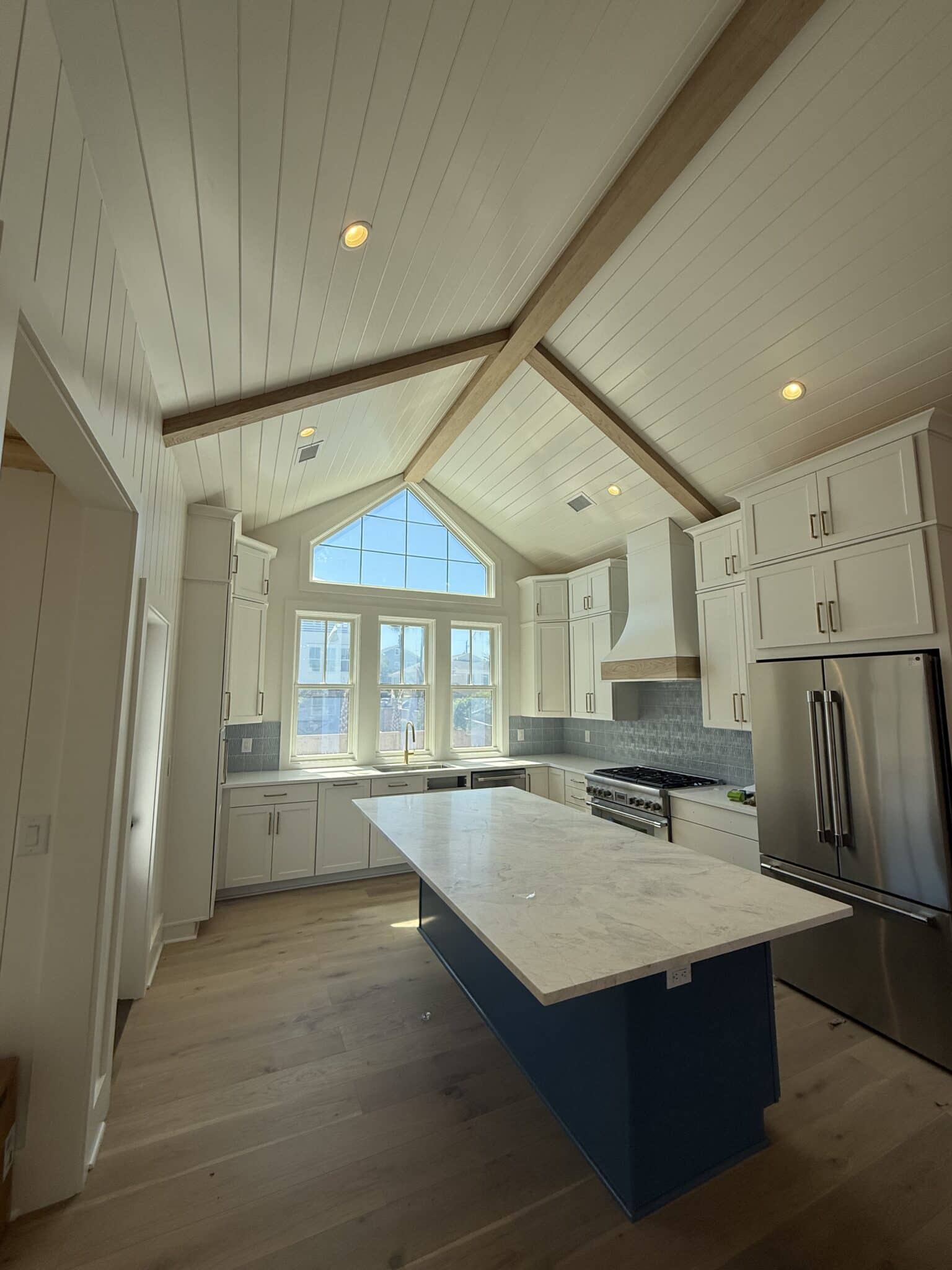 modern kitchen with new lighting