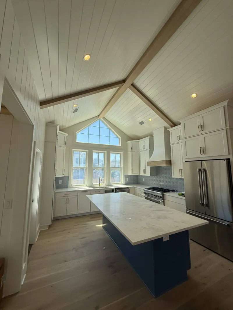 modern kitchen with new lighting