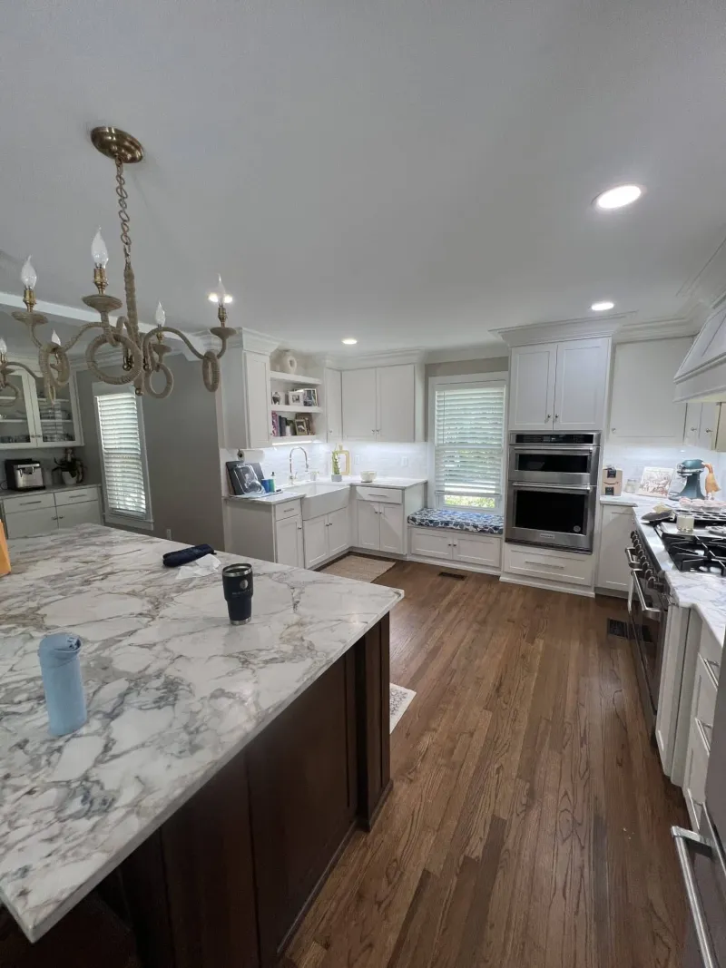 modern kitchen with new lighting